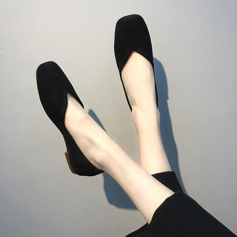 Single shoes women's flat bottom 2025 new soft sole spring and autumn evening evening evening autumn and winter shoes grandma black gentle beanie shoe