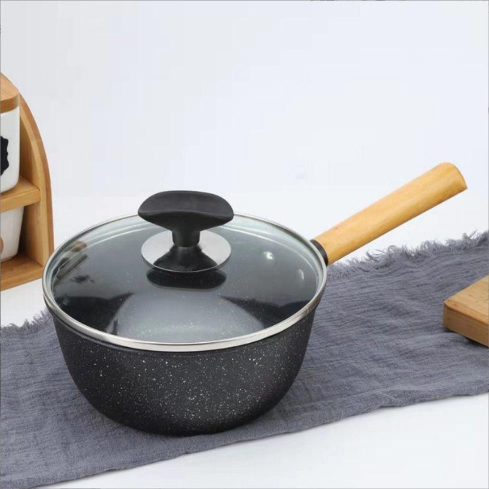 Glass Lid Japanese Style Saucepan Non-stick Noodles Pot Universal Soup Pot  Porridge