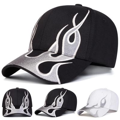 Herre Baseballcaps med Flammebroderi Utendørs Justerbar Solbeskyttelse Fritidshatt Vår Høst Reise Turisme Strandferie