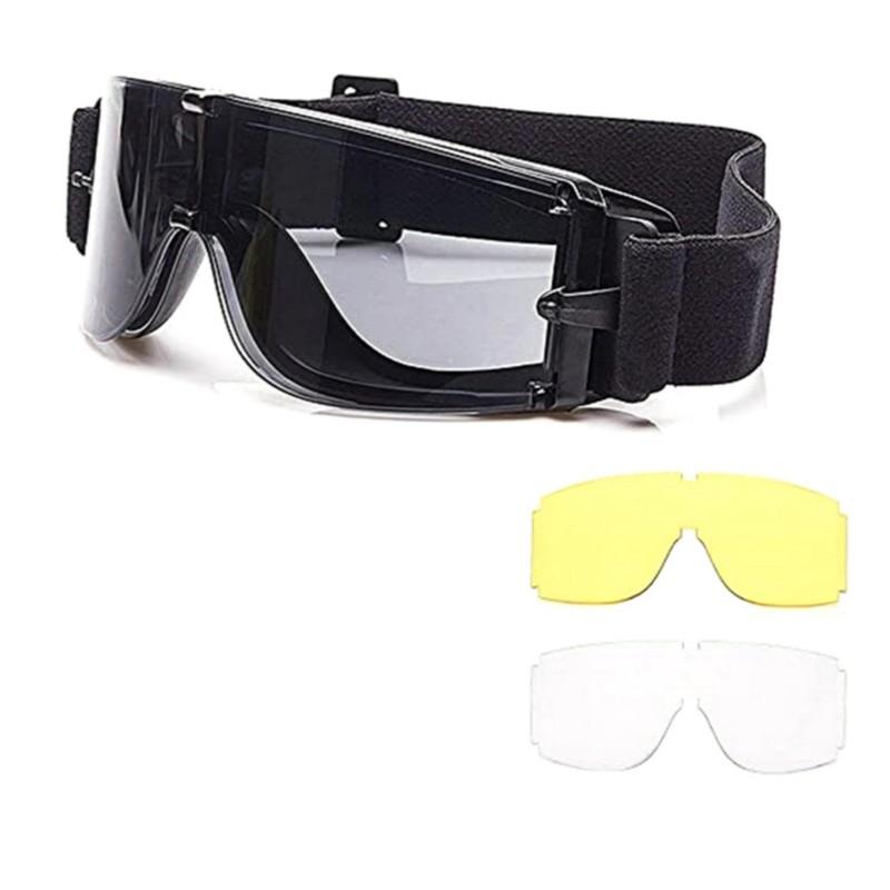 Motorcycle Glasses Motocross Goggles Windproof Cycling Moto Dirt Bike MTB Riding Military Tactical Sunglasses with 3 Lens