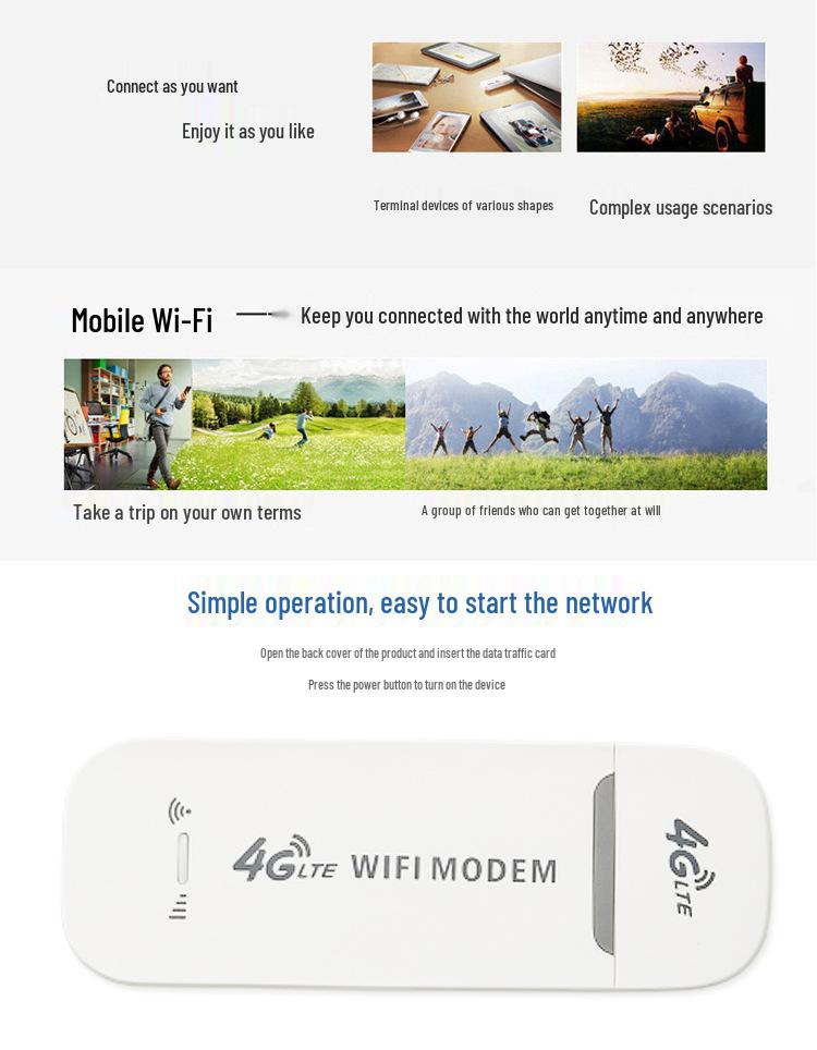 LTE 4G Portable WiFi USB Dongle: Wireless Internet Router & Car Modem