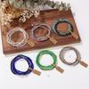 4-teiliges Set mit facettierten Glasperlen, Stretch-Armband für Damen und Herren, Kristallperlen, mehrfarbig, elastisches Seilarmband, handgefertigter Schmuck