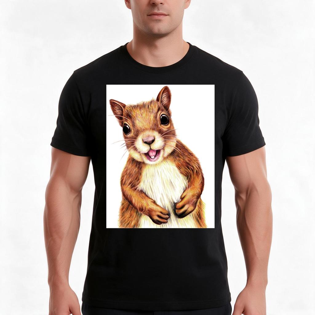 Seamus The Squirrel Says Hello Tshirt Summer Casual Cotton Tee Oversized Streetwear Tops Vintage Graphic Print 100 Cotton