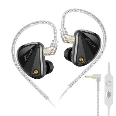 KZ Decet In-Ear Monitor Headphones, 5 Dynamic Driver IEMs with 4 Tuning Switches, Full-Frequency Stereo Sound and Comfortable Noise Isolation