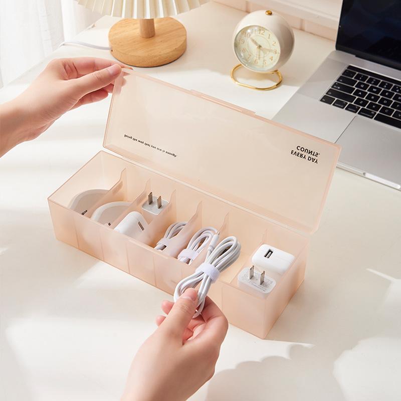 Art Data Cable Organizer Power Charging Cable Cell Phone Charger Plug Organizer Desktop Cable Box Cable Winder