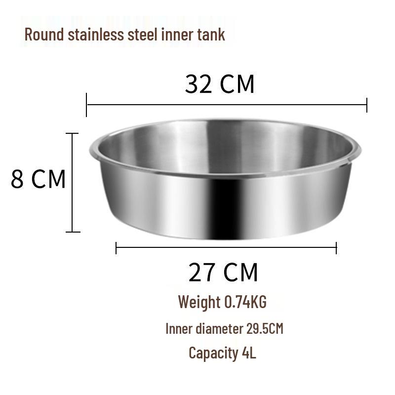 Round Ceramic Double Compartment Buffet Warmer Pot for Restaurants