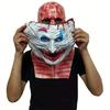 Realistic Blood Double Layer Skull Mask - Full Face Horror Latex Headgear with Movable Mouth for Halloween Cosplay Party Costume