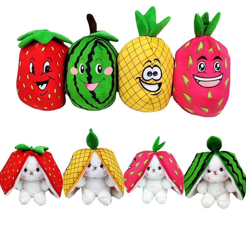 Cute Strawberry Bunny Plush Toy Soft And Fluffy Stuffed Animal For Kids And Girls