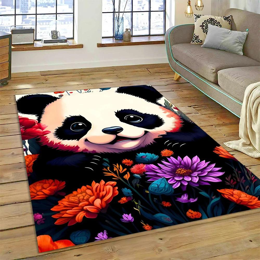Cute Dream Panda Animal Cartoon Carpet Rug for Home Living Room Bedroom Sofa Doormat Decor,Kids Play Area Rug Non-slip Floor Mat
