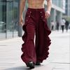 INCERUN Autumn Winter Men High Waist Solid Color Ruffled Casual Corduroy Long Pants