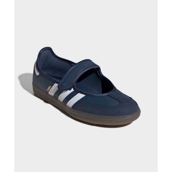adidas Samba Mary Jane Crew Marine Wit Goud Metallic Dames Sneakers Blauw Wolk-Wit IH6484