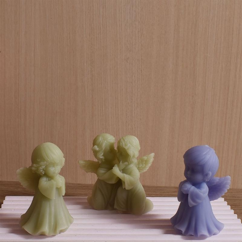 Angel Figurine Silicone Molds for Candle Soap Making Multipurpose Winged Girl Silicones Candle Mould for Epoxy Resin