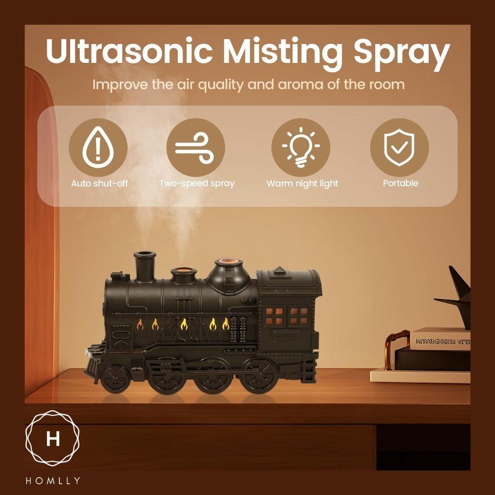 HOMLLY Dampfzug Diffusor Luftbefeuchter mit Licht (300ml)