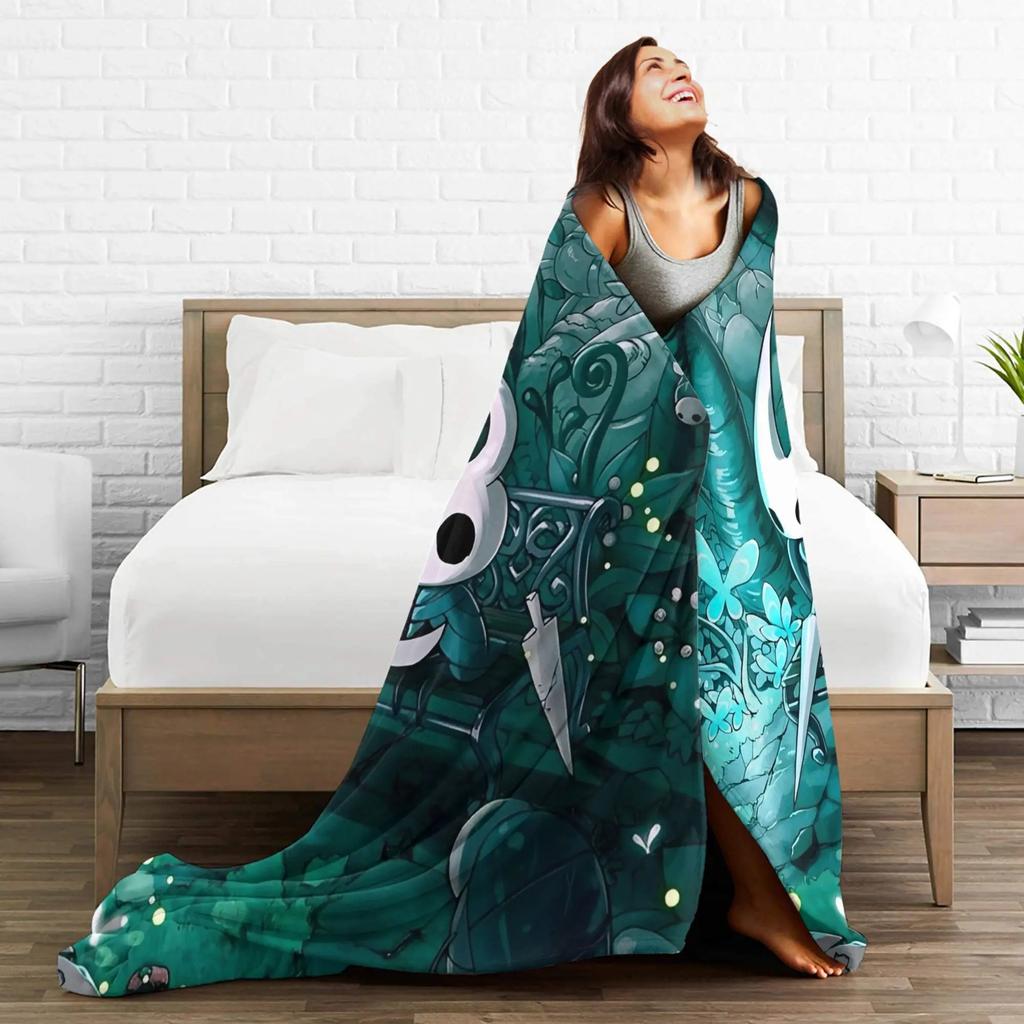 Hollow Knight Silk Song Fran Velvet Blanket for Autumn and Winter Breathable Super Warm Sofa Bed Blanket Warm and Soft Plush Bla