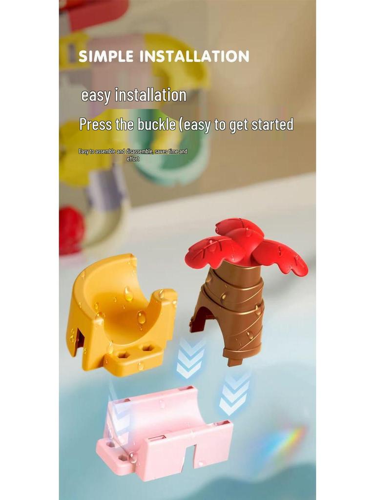 Children's Bathroom Slide Set - Water Play Wall Track Toy