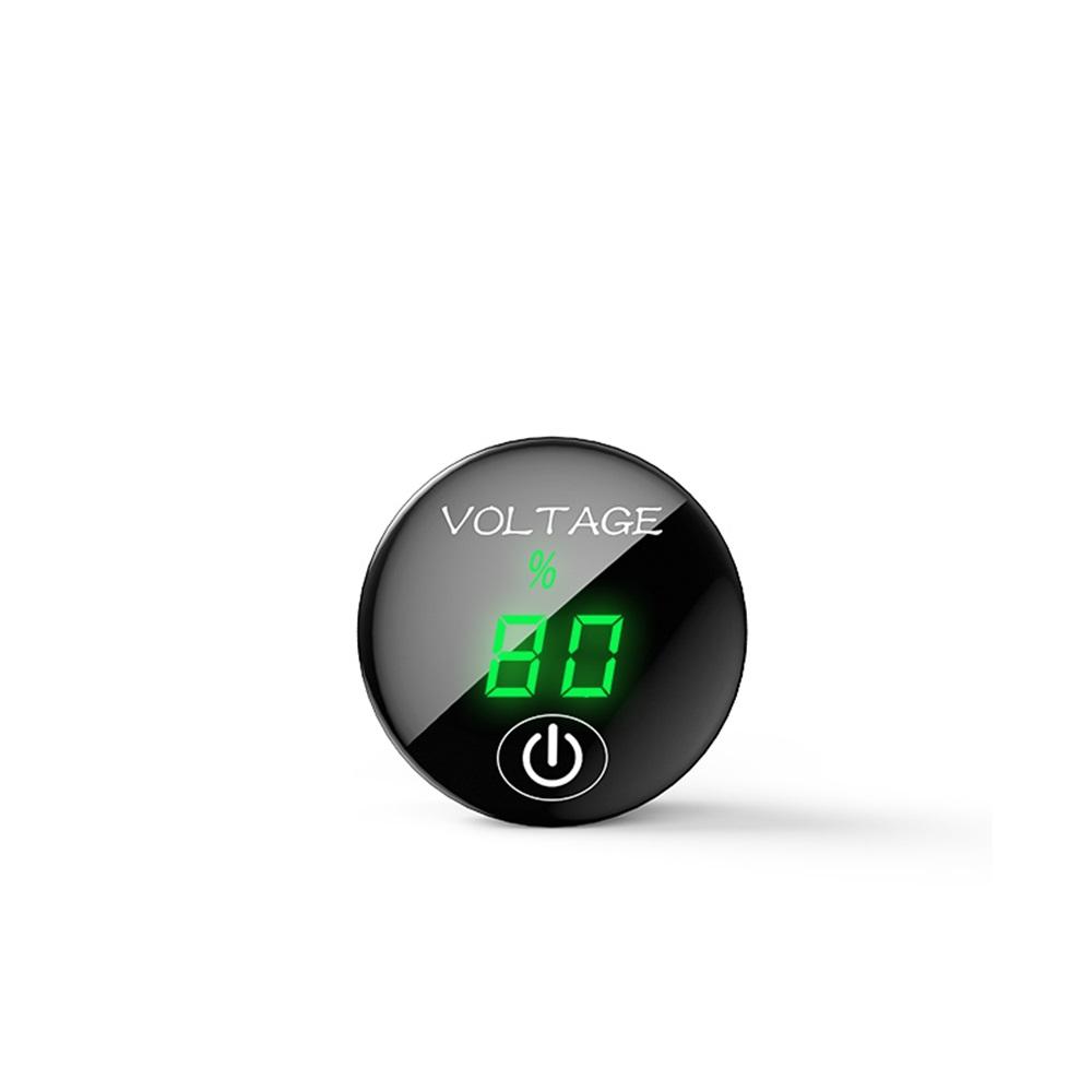 

DC 5V-48V Automotive Motorcycle LED Panel Digital Voltmeter Battery Capacity Display Voltage With Touch Switch Key зелений