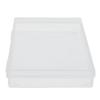 4pcs Transparent Transparent Plastic Box Flap Lid Durable Storage Container Stackable PP Clear Plastic Storage Office Supplies