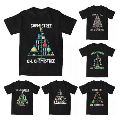 Oh Chemistree Funny Christmas Tree Chemistry Chemist Xmas Unisex T Shirt Chemical Tee Shirt Science TShirts Cotton Plus Size Tops