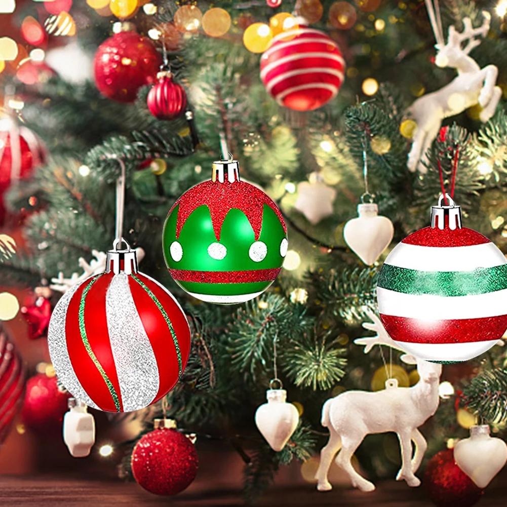 30Pcs Christmas Ball Christmas Tree Decor Ornaments 6cm Size Home Decor Xmas Hanging Tree Pendants New Year Ball Accessories