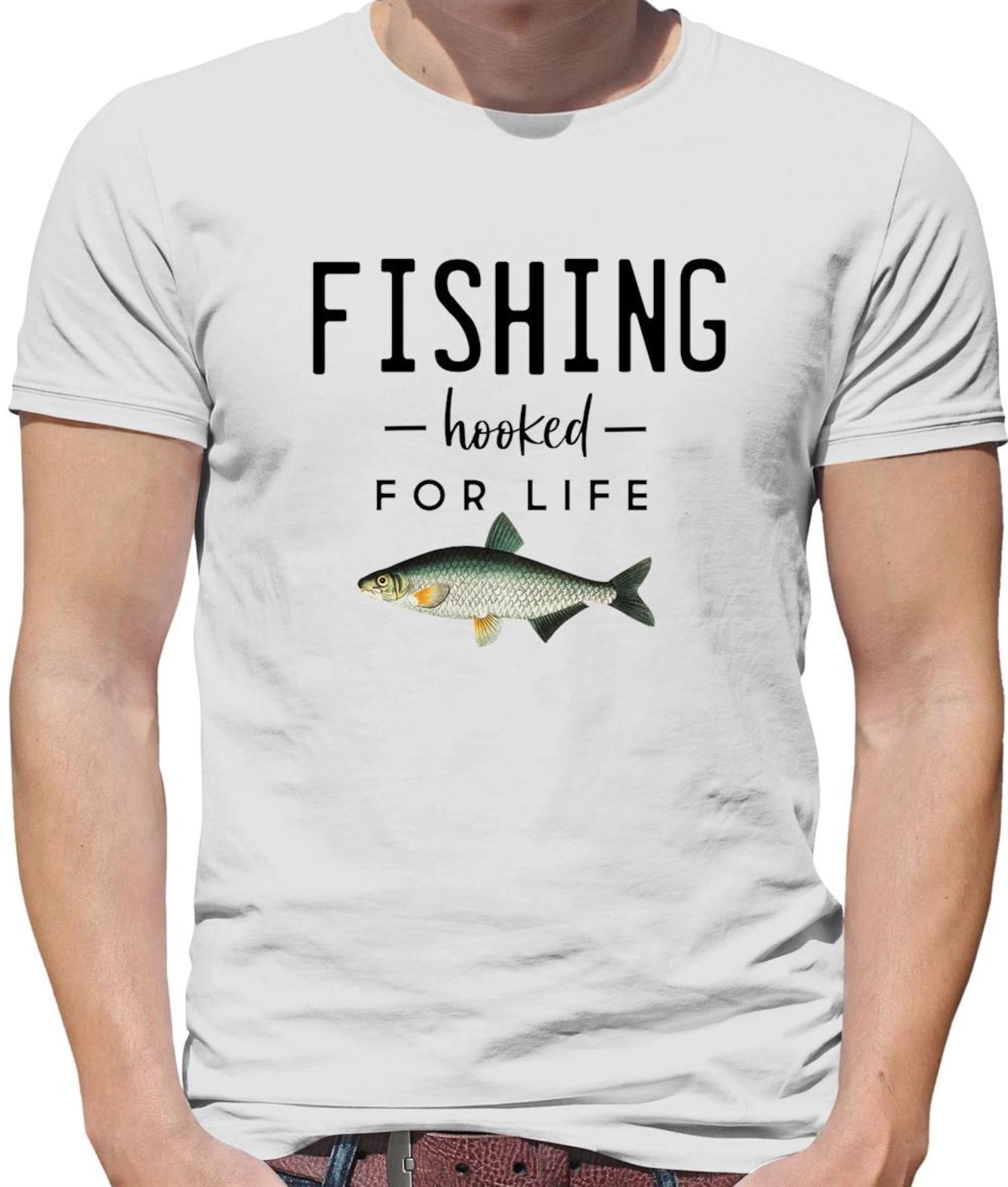 Fishing - Hooked For Life - Mens Womens Kids T-Shirt - angling fisher fisherman gift present dad grandad brother sister funny 2XL