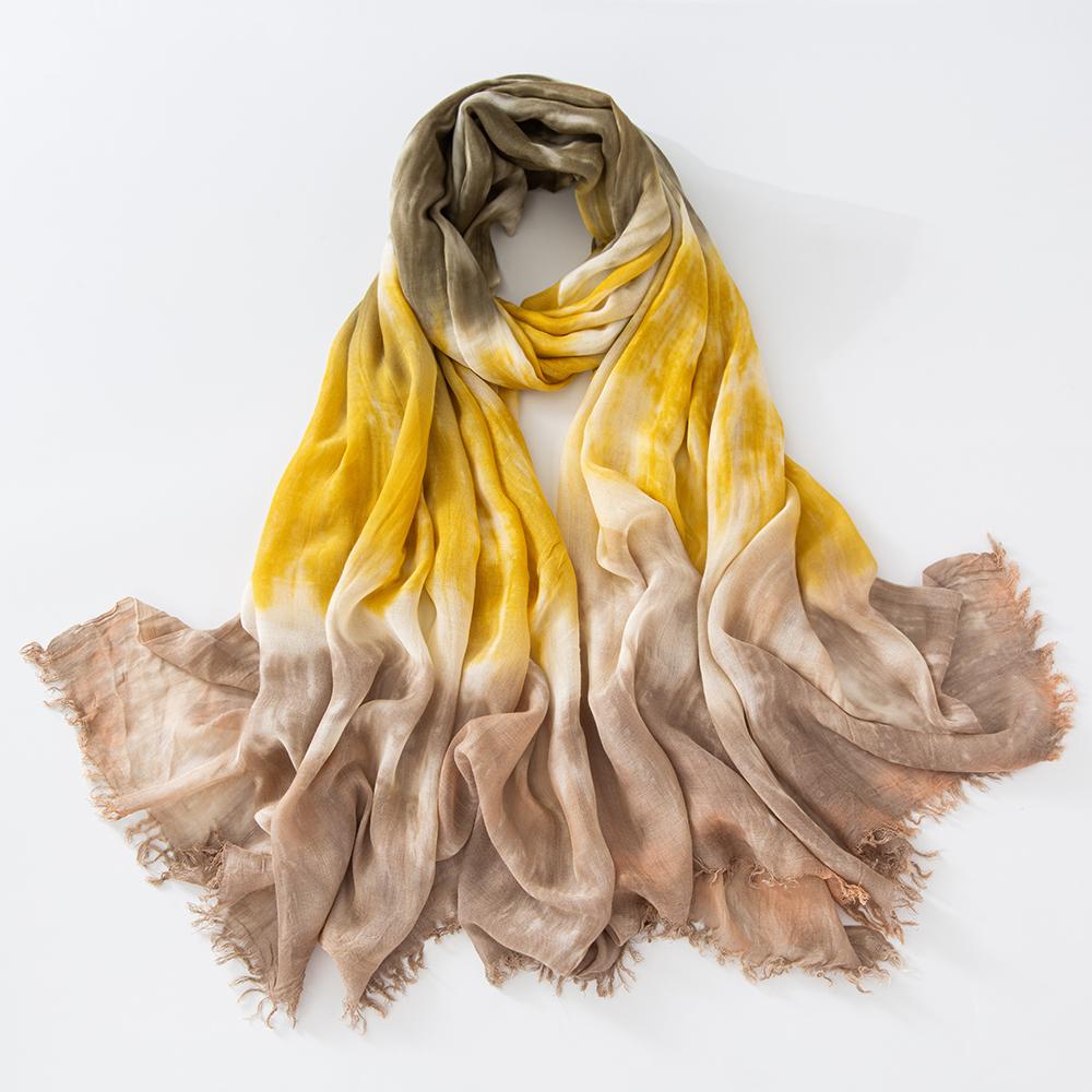 

Fashion Tie Dye Scarf Ombre Print Design Cotton Viscose Soft Hijab New Headscarf Turban Solid Color Fashion Women Scarves