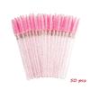 50-200pcs Disposable Eyelash Mascara Brushes with Crystal Handles Included Storage Box Travel Pack Bristles for Makeup Accessory
