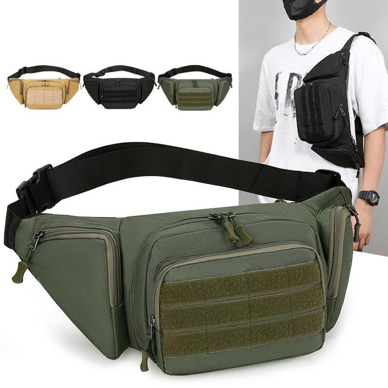 Tactical Multi function Waist Packs Fanny Bag For Men Nylon Shoulder Hiking Mobile Phone Bag Sports Roomy Casual Men Waist Bags