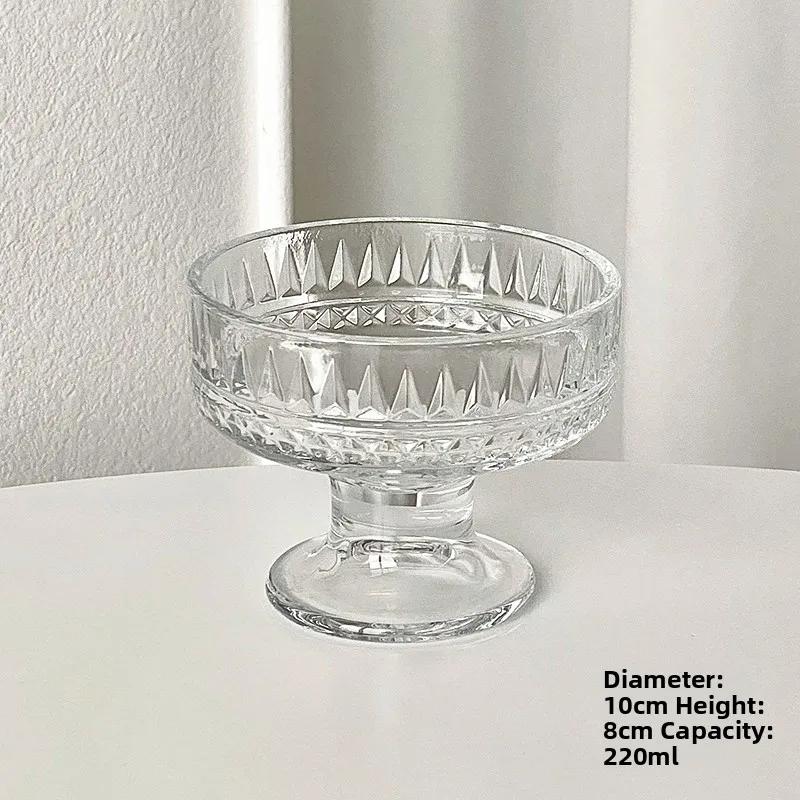 High Foot Glass Bowl Ice Cr Dert Cup for Home Use Ele Design for Yogurt Pudding Ice Cr Milkake Mousse