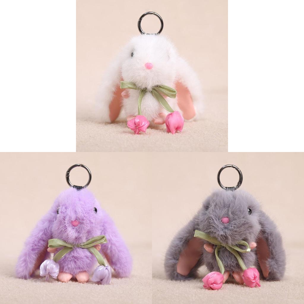 Chaveiro de Coelho de Pelúcia Com Enchimento de Algodão PP Para Meninas e Mulheres