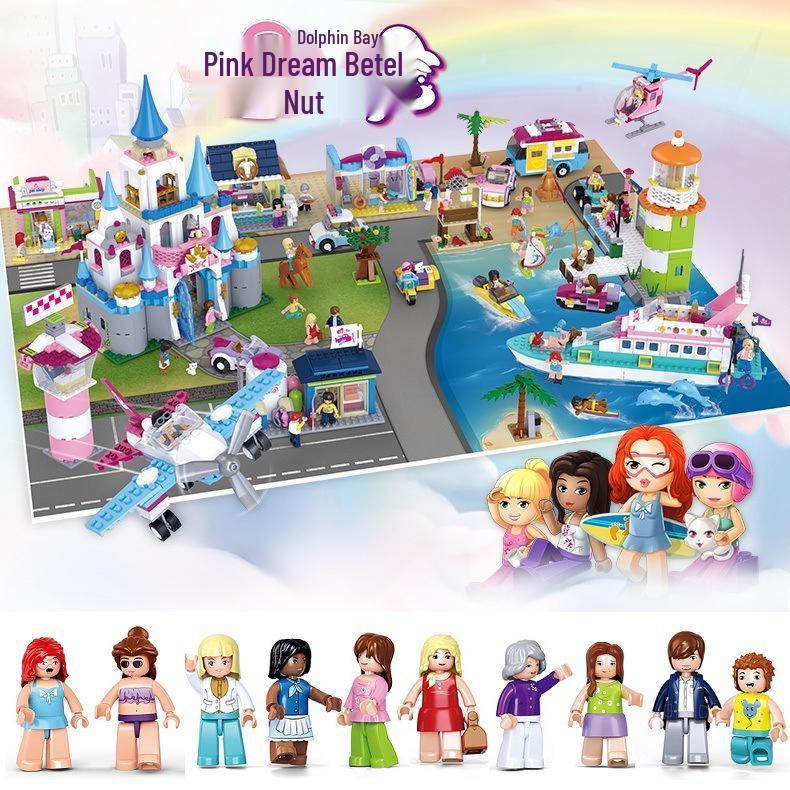 Dolphin Bay Pink Dream Girl Building Blocks - Educational Assembly Toys for Kids