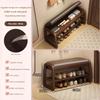 Solid Wood Shoe Entryway Thickly Padded Shoe Bench Anti-Collapse Hallway Breathable Storage Stools Living Room Changing Stool