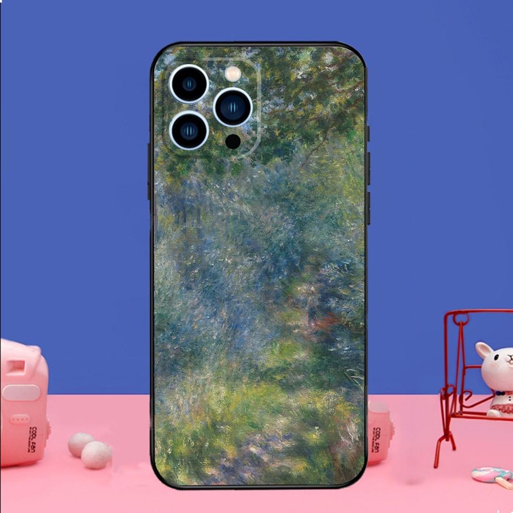 P-Pierre-Auguste Famous Paintings Renoir Phone Case For iPhone 16 15,14,13,12 Mini 11 Pro,XS,MAX,Plus Silicone Cover Soft black