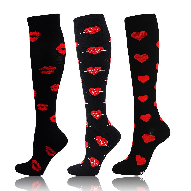 58 stylů 3 páry/balení Kompresní podkolenky 30 mmHg Ženy Muži Sportovní podkolenky Edém Cukrovka Křečové žíly Běžecké podkolenky