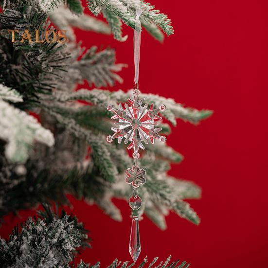 6 stk simulerte snøfnugganheng Klar akryl snøfnuggpynt som er lett å henge Faux snøfnuggdekorasjoner til vintereventyrfesten jul