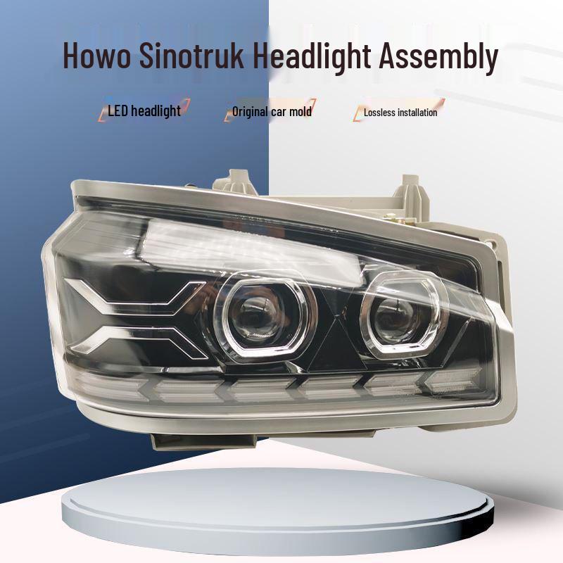 Sinotruk Howo 380/336 Dual-Lens Full LED Headlights, Super Bright Spotlight Flow