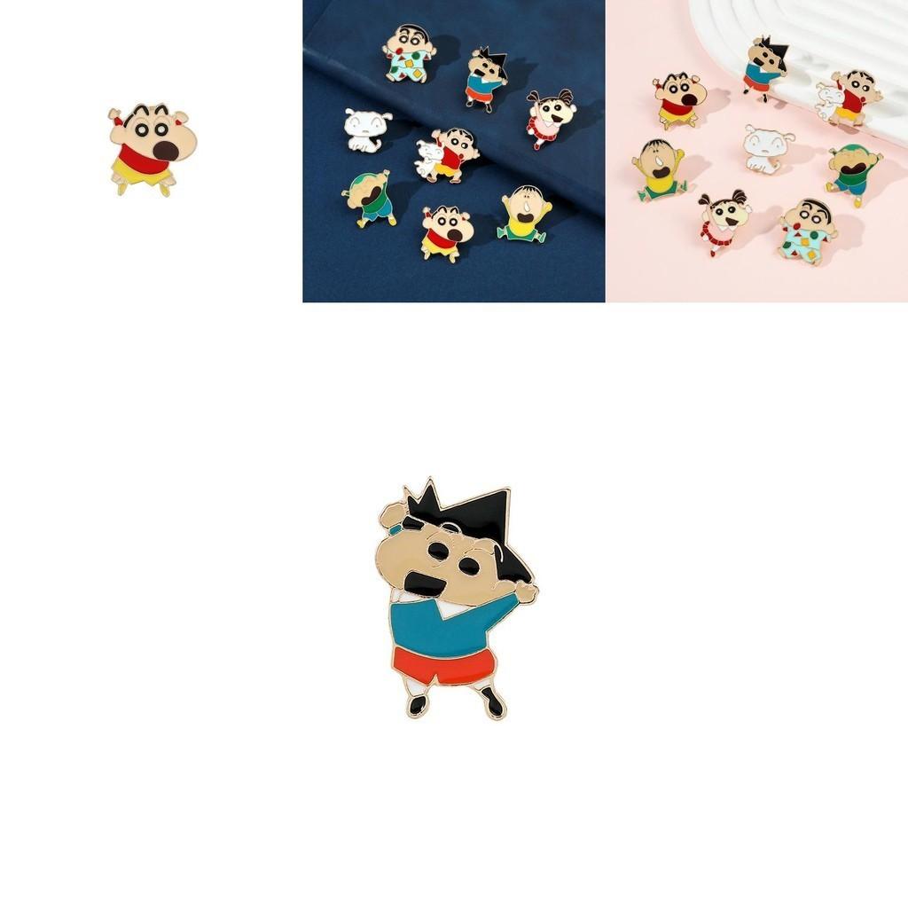 Cute Crayon Shin-chan Metal Badge Cartoon Character Backpack Accessory Wholesale