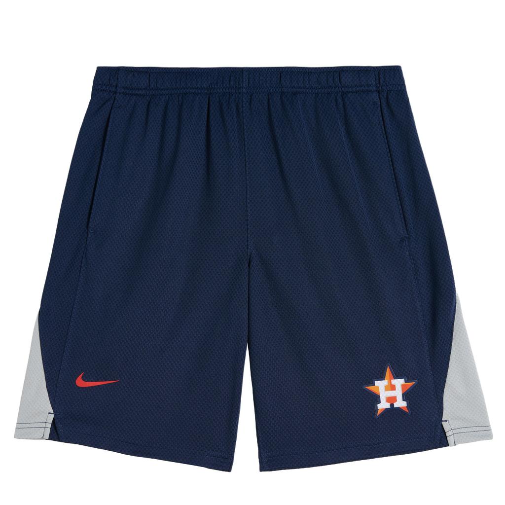 Nike X MLB Collaboration Houston Astros Logo Color Block Breathable Sports Shorts Unisex Shorts Navy-Blue 3Z3B7SAHB-HOU