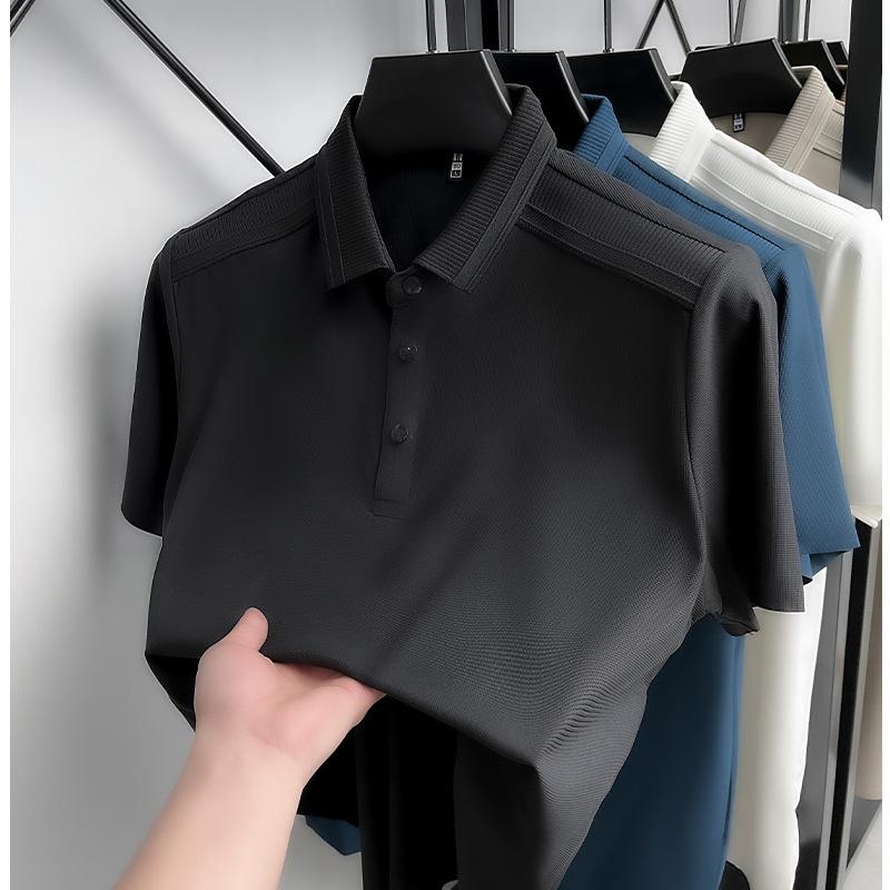 

Men s Ice Silk Cooling Short Sleeve Lapel T-shirt - Summer Fashion 2XL (150-165 jin)