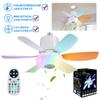 Socket Fan Light with Remote Ceiling Fan with Light Adjustable Wind Speed Timing Wireless Fan RGB Light for Living Room Bedroom