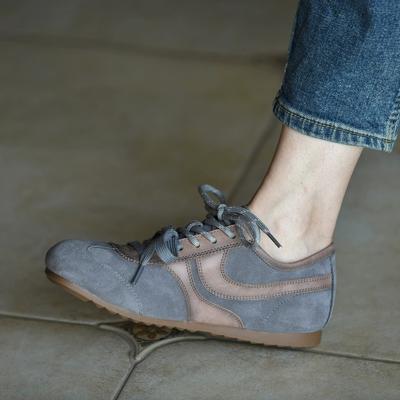 Cow Suede Retro Shoes New Casual Sports Shoes Flat Shoes Women's Color Matching Shoes