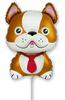 14 Inch Foil Balloon Fx - Bulldog Dog, Brown