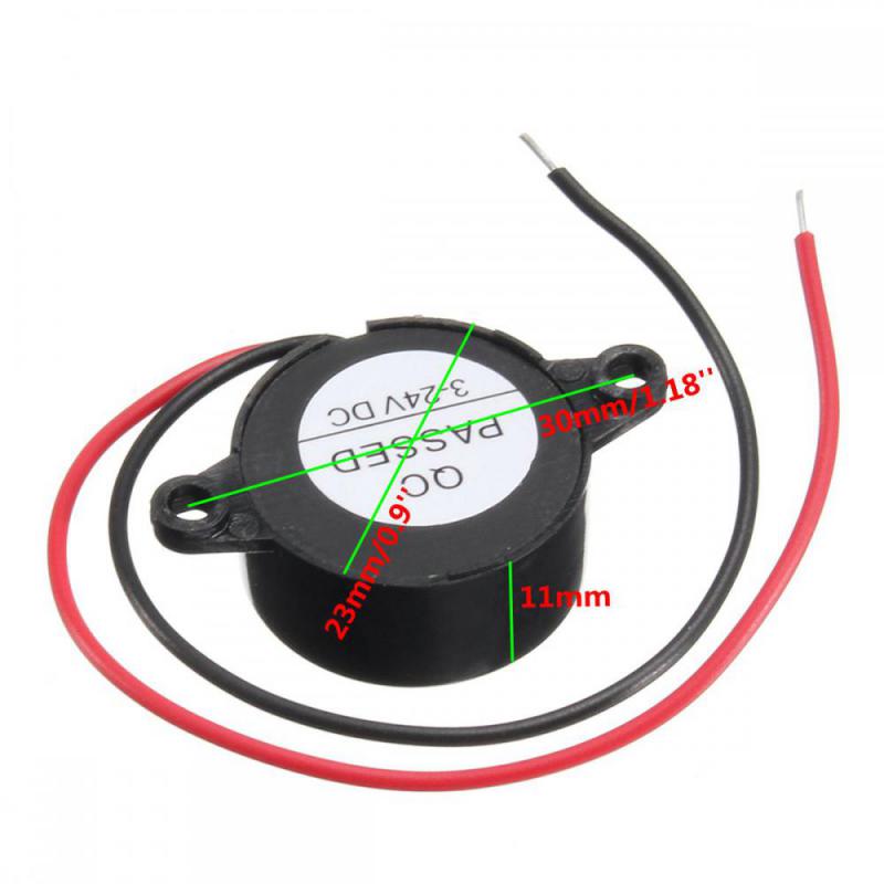 Buzzer electronic cu sunet continuu, auto, camion, intermitent general, 1 buc, alarmă cu decibeli mari, 95 decibeli, DC 3-24V 12V