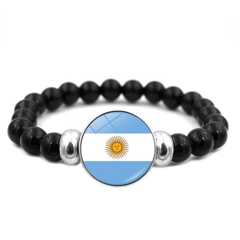 287 Countries National Flag Snap Button Elastic Band Beads Country Flag Independence Day Bead Jewelry Beaded Bracelet Elastic/Adjustable&National Flag Beaded Bracelets