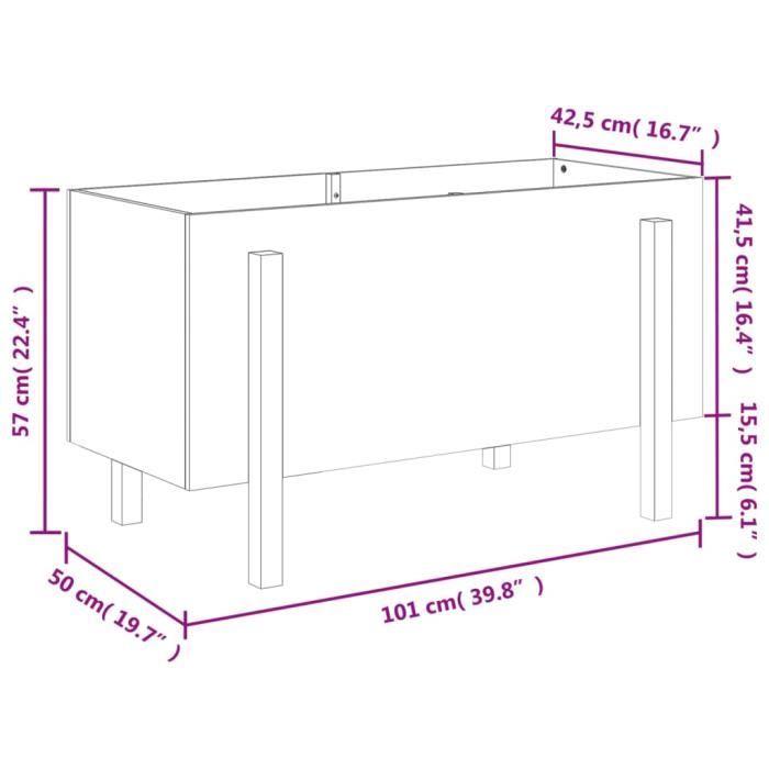 VidaXL Lit surélevé de jardin 101x50x57 cm bois de pin massif 825212