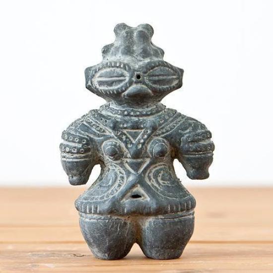 

CHARM Haniwa clay figure (carbonized) (height 11.7cm) чёрный