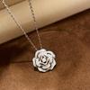 Flower Hollowed Out Necklace Pendant with Zircon, Exquisite for Daily Wear and Gift Giving, Essential for Birthdays