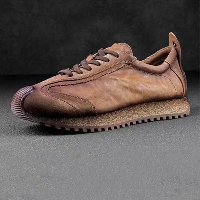 Fashion Men Casual Shoes Platform Sneakers for Men Genuine Leather Shoes Wear-Resistant Fashion Retro Soft Sole Shoes Mens Shoes