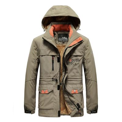 Dicke Samtjacke für Herren, locker große Größe Outdoor winddicht warm mittellange Jacke