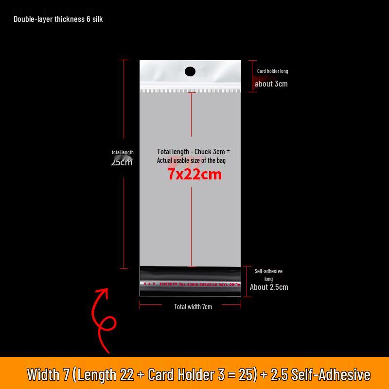 Self-Adhesive Transparent Jewelry Earring Bags with Header and Hanging Hole