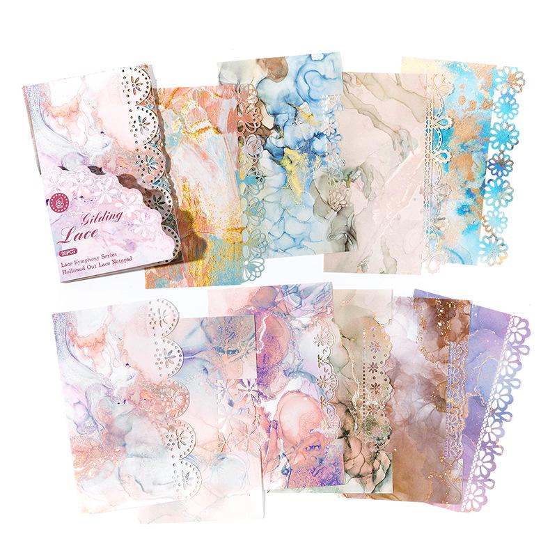 

Momo Memo Pad Lace Symphony: 20 Sheets of Decorative Hollow Lace Journal Paper.